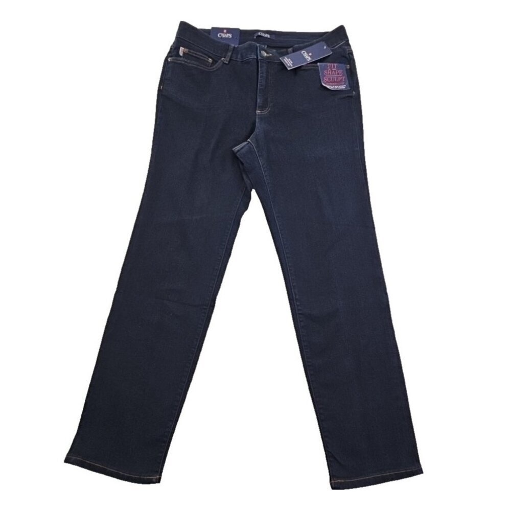 Chaps Jeans Women's 18W (38x32) Indigo Blue NWT Stretch Sculpt Shape Comfort NEW